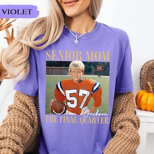 Custom Senior Football Mom Shirt, Custom Vintage Photo Football Mom Shirt, Senior Mom 2026 Shirt, The Final Quarter, Class Of 2026, Game Day image 11