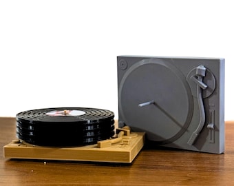 Vinyl Record Coaster Set with Turntable Holder – Taylor Swift, Harry Styles, Sabrina Carpenter, Justin Bieber - Gift for Him or Her!