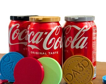 Soda Can Cover 2-Pack+ – Reusable Spill-Proof Can Lid, 3D Printed Drink Cap, Custom Color & Personalized Gift