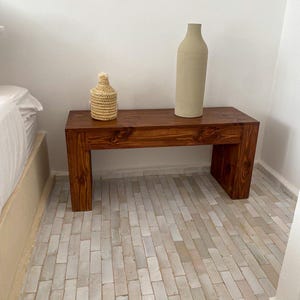 Handmade Solid Wood Bench – Rustic Minimalist Seat for Entryway, Bedroom or Hallway