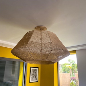 Handmade Raffia Pendant Light – Natural Hanging Lampshade