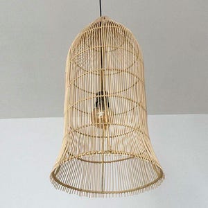 Handmade Rattan Pendant Light Wall Sconce – Boho Lighting – Natural Woven Suspension Wall Lamp for Home & Living