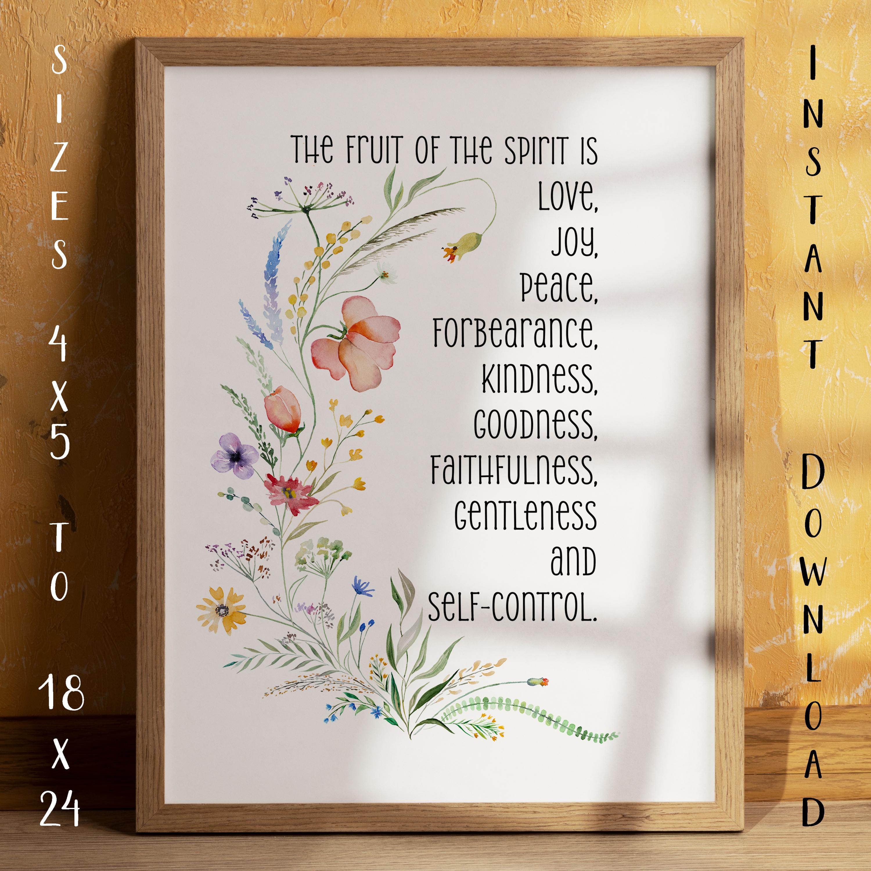 Fruit of the Spirit Printable Wall Art, Galatians 5:22-23 Bible Verse ...