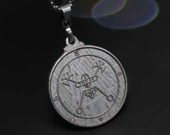 King Belial Sigil Meteorite pendant, Meteorite Necklace , Demonic Gatekeepers Necklace,Meteorite Necklace,Meteorite Gift