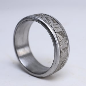 Titanium Meteorite Inlay Ring,Custom Size,Wedding Band