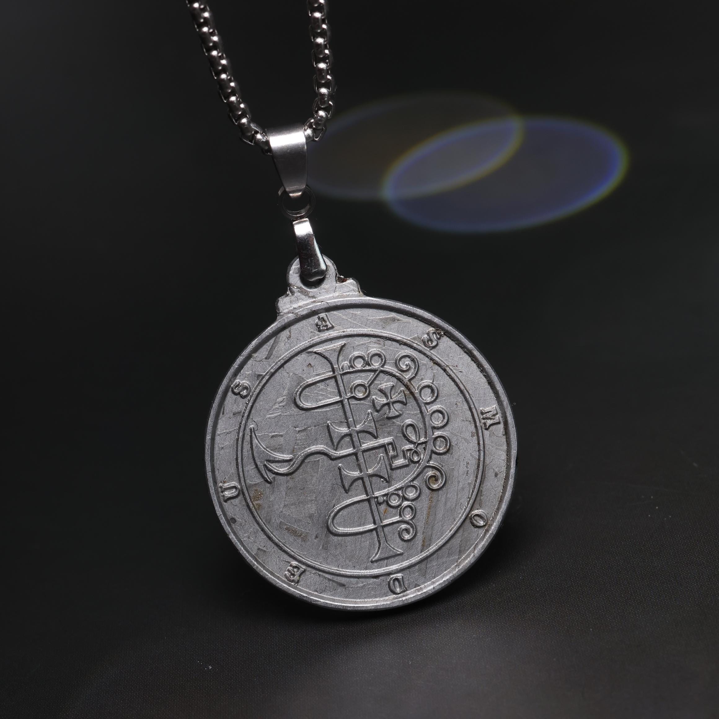 Asmodeus Sigil Meteorite pendant, Meteorite Necklace, Demonic Gatekeepers Necklace,Meteorite Gift