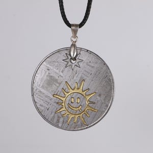 Meteorite pendant,Natural Muonionalusta meteorite carved ,Meteorite necklace,gift CU03