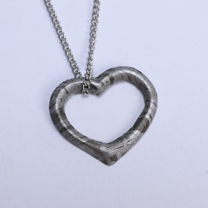 Love shape Meteorite Pendant, Natural Muonionalusta meteorite carved , Meteorite Necklace, gift