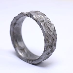 Moon Surface Meteorite Ring, Meteorite Carving Ring,Wedding Ring, Men&#39;s Ring, Couple Gift , Meteorite Ring, Space Gift