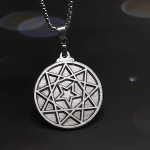 Gott Stern Sigil Meteorit Anhänger, Meteorit Halskette, Demonic Gatekeepers Halskette, Meteorit Geschenk