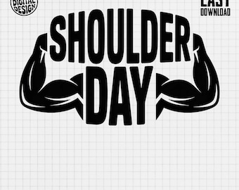 Shoulder Day PNG, Gym Motivation, Workout Png, Bodybuilding Png, Fitness Png, Gym Lover Png, Digital Download