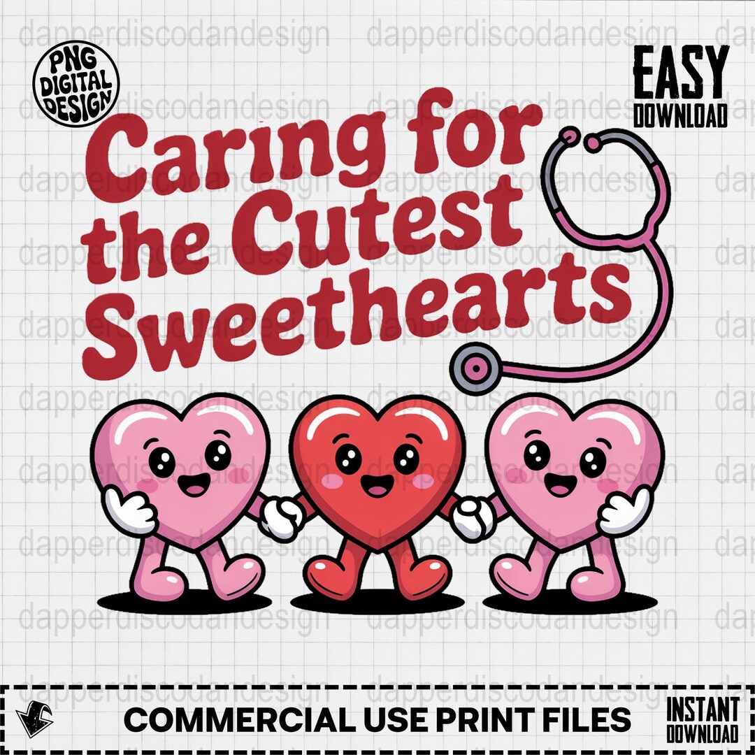 Caring for the Cutest Sweethearts PNG Nurse Valentine Heart Characters ...