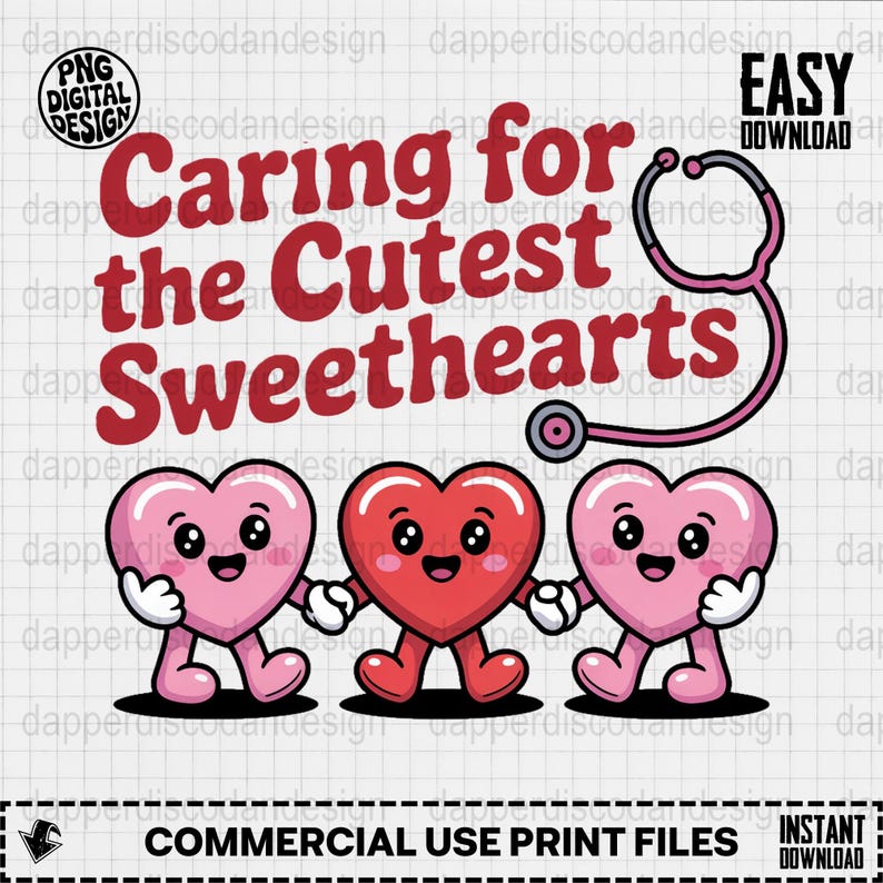Caring for the Cutest Sweethearts PNG Nurse Valentine Heart Characters ...