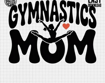 Turnen moeder png, turnen png, moeder png, gymnast meisje silhouet, hart, gymnastiek clipart, digitale download