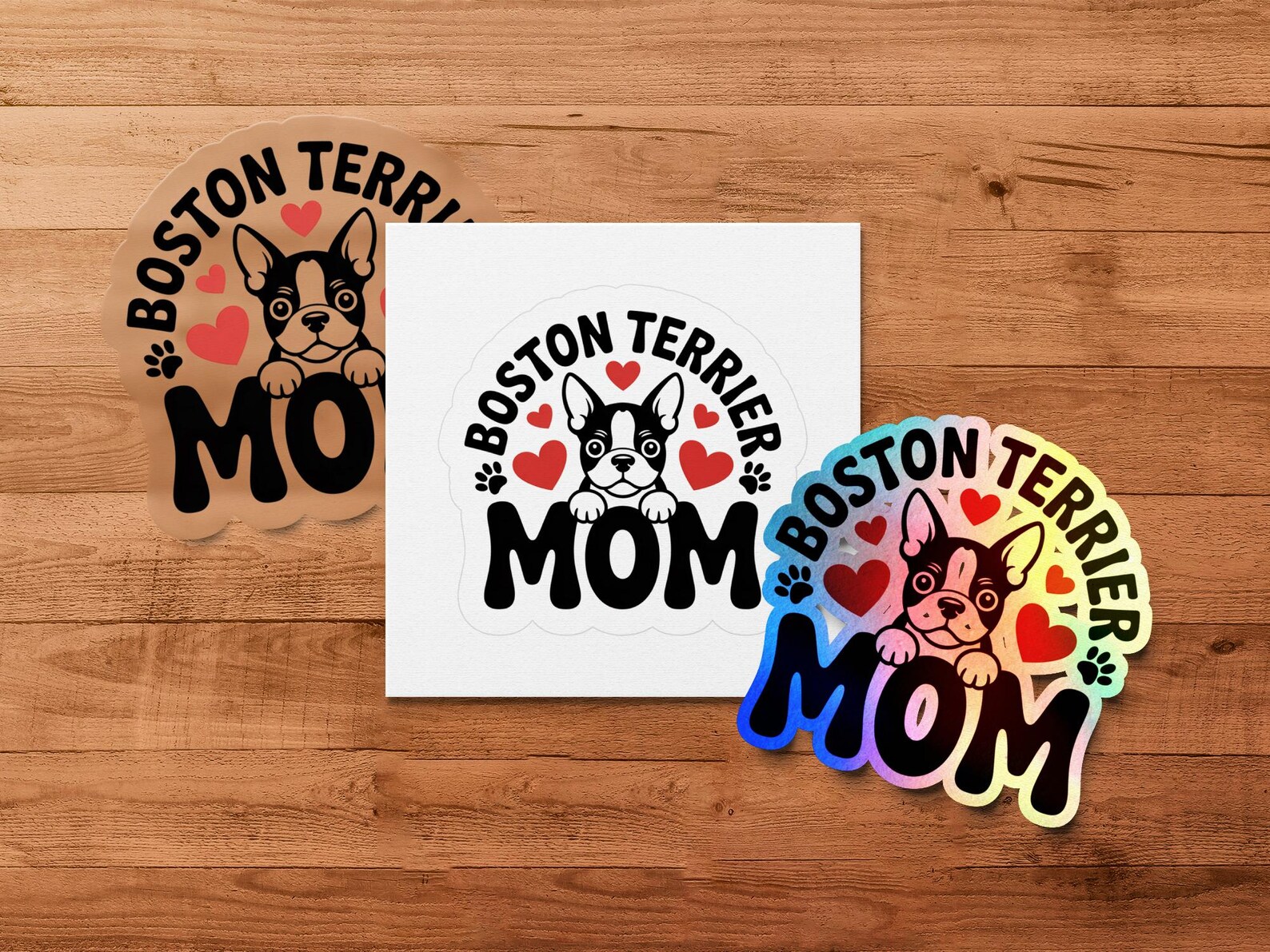 Boston Mom Rosa Boston Terrier Mom Png, Dog Mom Png, Dog With Hearts Png, Paw Png, Dog ...