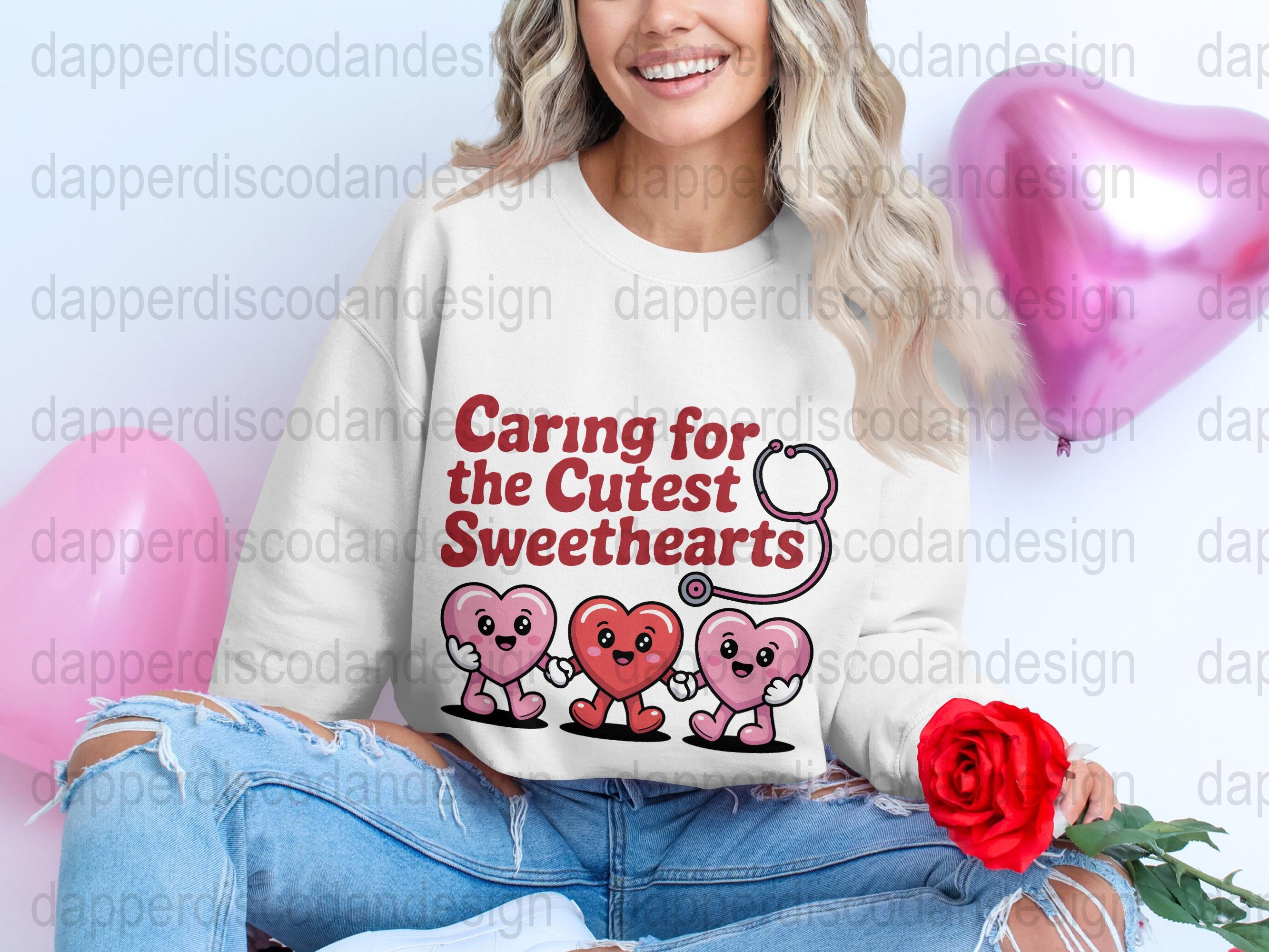 Caring for the Cutest Sweethearts PNG Nurse Valentine Heart Characters ...