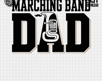 Blaskapelle Papa PNG, lustige Band Eltern Clipart (digitaler Download)