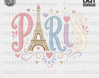 Paris Eiffel Tower PNG Coquette Pastel Clipart Shirt Design