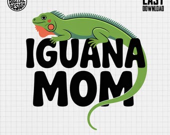 Immagine clipart di una mamma iguana, design per amanti dei rettili (PNG)