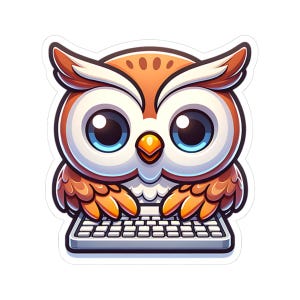 Owl Tech Support Sticker, Computer Whiz Owl Fixing Issues. A sticker for Laptop, Water Bottle or gift a box, Tech Geek Gift, Cute Bird Decal