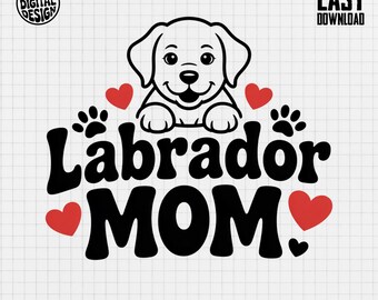 Labrador Mom PNG, Dog Paw Heart Clipart (Digital Download)