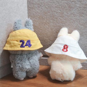 Handmade 17cm Fantasy Vinyl Doll Outfit,Custom Embroidered Fisherman Hat for Doll,Personalized Outfit for labubu,Gift for Her,Hat for labubu