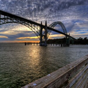 Oregon Coast - Newport Oregon - Sunset  Photograhy - Fine Art Photography - Photo Art - Bridges - Prints - Canvas Wraps - Acrylic Prints