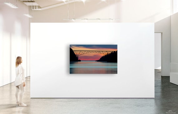 Deception Pass Bridge Sunset Photo – Pacific Northwest Wall Art