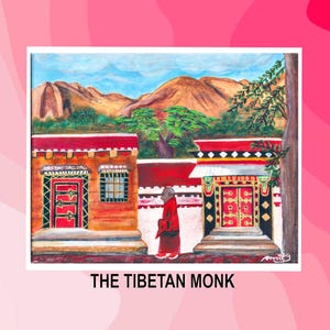 Tibetan Painting Art, Original Buddhist Painting Art, Meditation Spiritual Wall Decor, Unique Traditional Decor, Meditation room art