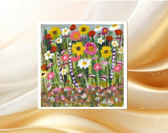 Lámina artística de flores silvestres de Texas: Paisaje rústico de colinas (descarga digital)