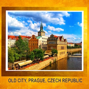 Old City Prague Photo Print, Vltava Embankment Travel Art, Czech Republic Wall Decor, Gift for Travelers, Prague Artwork, Czech Art Print
