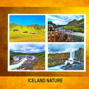 Island Natur Fotoabzug - Wasserfälle, Flüsse, Wasserfälle, Wasserfälle, Wasserfälle, Wandkunst, Bilder, Instant Download
