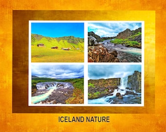 Iceland Nature Photo Print - Waterfalls & Rivers Wall Art, Original Photography, Instant Download Art Prints