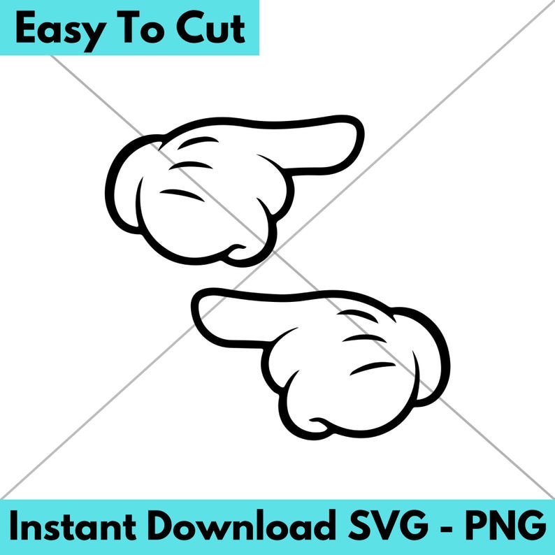 Disney Hands / Mickey Minnie Hand / SVG PNG Digital File / Cricut Vinyl ...
