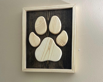 Handcrafted Wooden Pawprint Wall Art – Rustic Pet Lover Decor