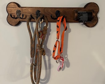 Wooden Dogbone Leash Hanger