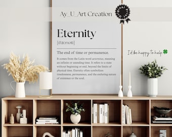 Eternity Definition Print, Minimalist Word Art, Home Office Decor (Digital Download)