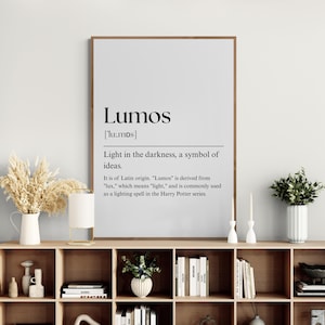 Definition Wall Art, Print Word, Lumos, Minimalist Printable Poster, Office or Home Decor, Print Words, Wall Art Design, Instant Download