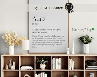 Aura Definition Print, Minimalist Home Decor (Digital Download)