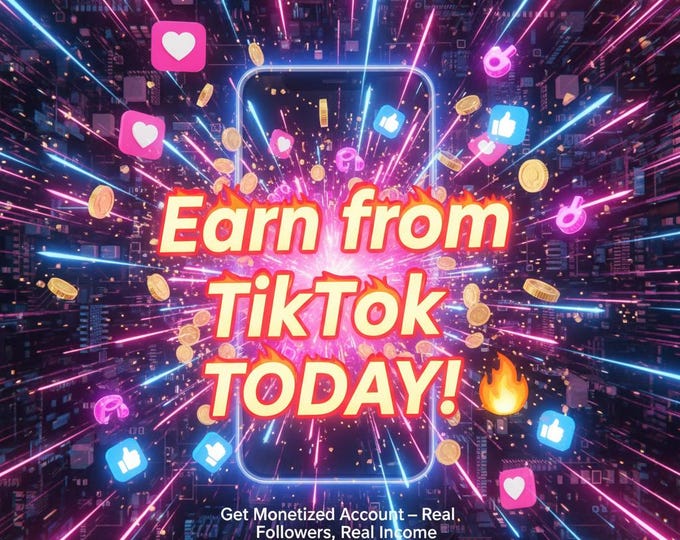 TikTok Monetized Accounts | Start Earning Instantly | Real Organic Growth | Verified Ready-to-Earn TikTok Channel
