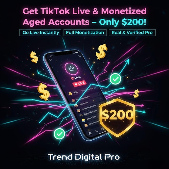 Get TikTok Monetized Aged Accounts, Go Live & Earn Instantly