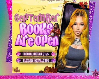 September Booking Flyer Fall Booking Flyer September Books are Open Now September Appointments Available Flyer September Nails Lash Flyer