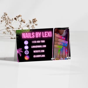 Visitenkarte Template für Nail Tech QR-Code Visitenkarte Design Nails Visitenkarte Canva Template DIY Nagelstudio QR-Code Visitenkarte