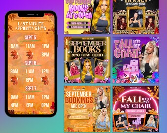 September Booking Flyer Fall Booking Flyer September Books are Open Now September Appointments Available Flyer September Nails Lash Flyer