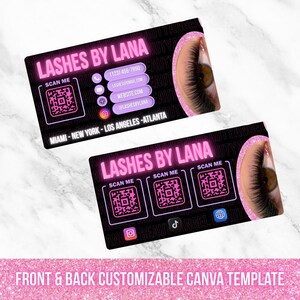 Visitenkarte Vorlage DIY Visitenkarte Design Lash Visitenkarte QR-Code Visitenkarte Hair Stylist Lash Tech Nail Makeup Visitenkarte