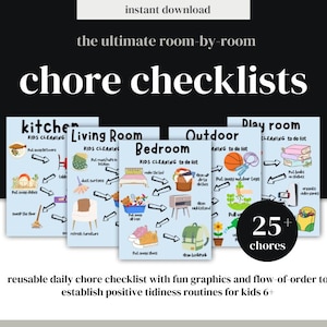 Checklist schoonmaken voor kinderen kamer voor kamer schoonmaakkaarten kinderen dagelijks karwei grafiek zone schoonmaken huishoudelijke voorjaarsschoonmaak wekelijkse schoonmaak