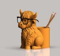 Highland Cow Pen Holder with Glasses product logo