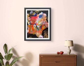 Abstract Diptych Canvas Painting: Modern Textured Acrylic Art with Gold