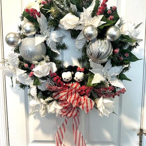 Disney inspired Minnie and Mickey Christmas wreath