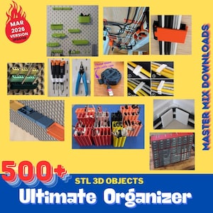 Pacchetto STL per stampante 3D Organizer: oltre 500 contenitori modulari, accessori per pannelli forati, organizer da scrivania e inserti per cassetti immagine 4